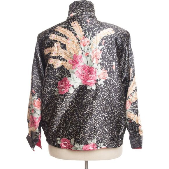 Vintage 80’s Hyung Club Metallic Floral Bomber Jacket - Picture 2 of 16